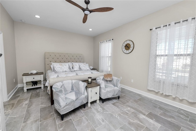 bedroom with ceiling fan