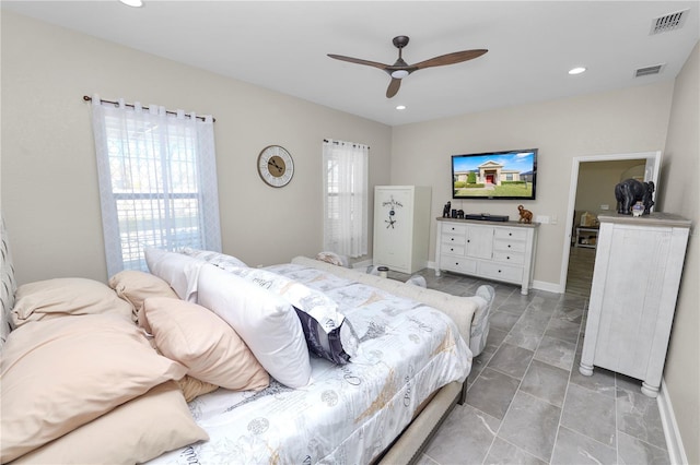 bedroom with ceiling fan