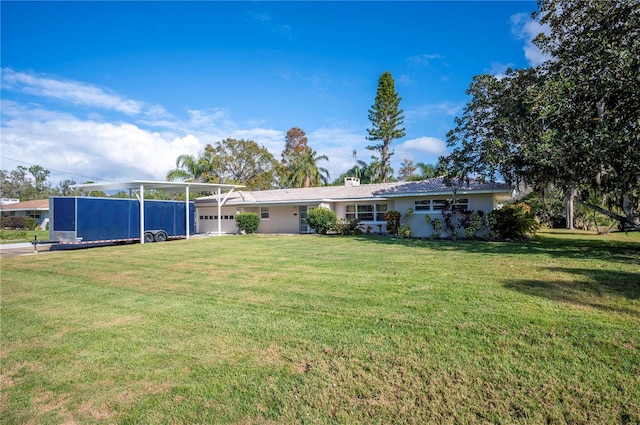 exterior space with a yard