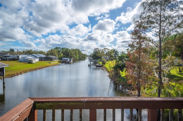 view of water feature featuring a boat dock