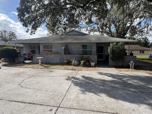 view of single story home