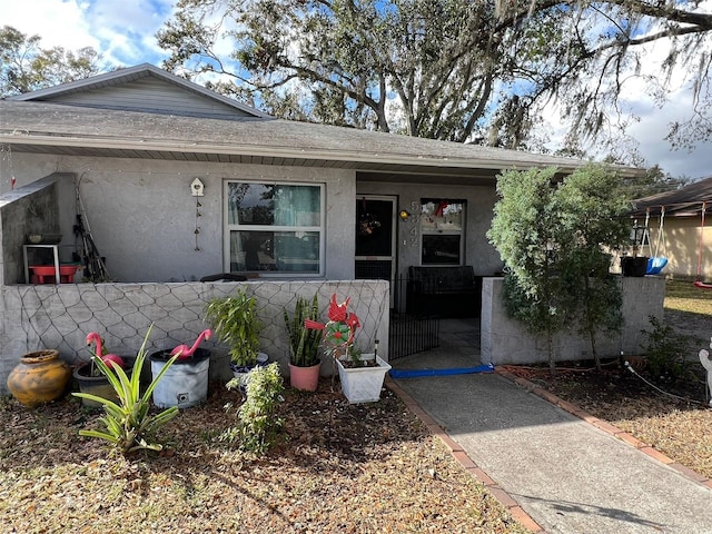 view of single story home