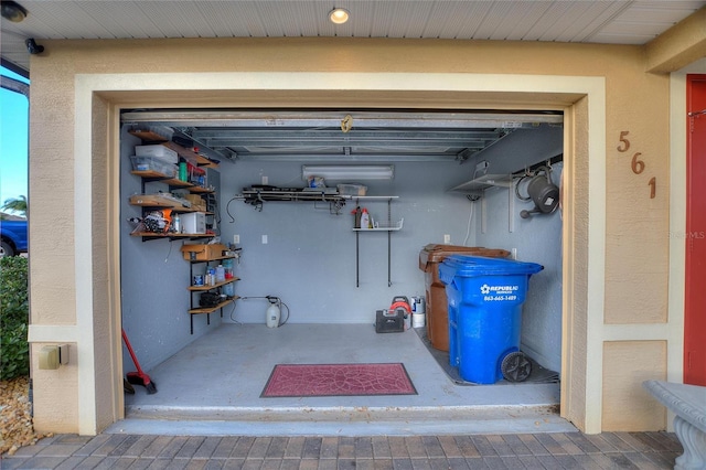 view of garage