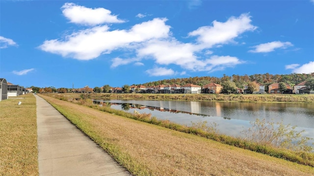 property view of water with a residential view