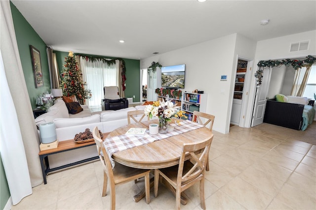 view of tiled dining area