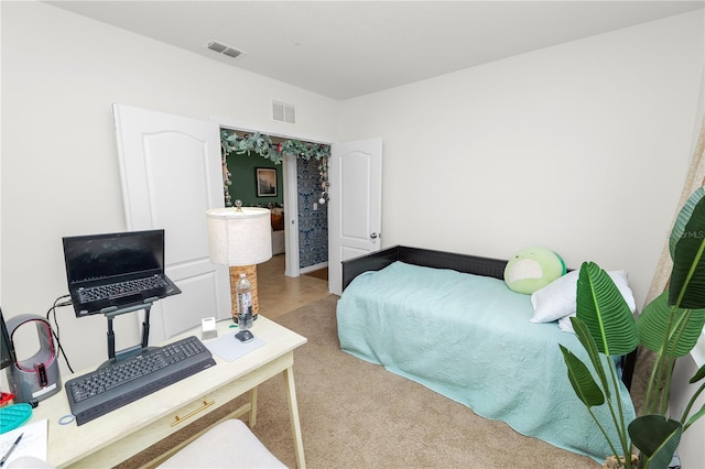 bedroom with carpet