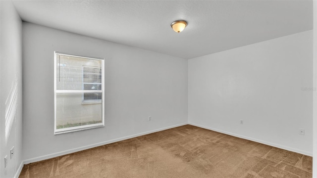 unfurnished room featuring carpet and a textured ceiling