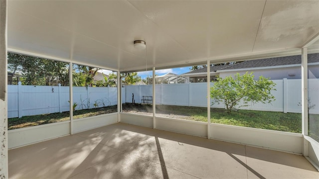 view of unfurnished sunroom