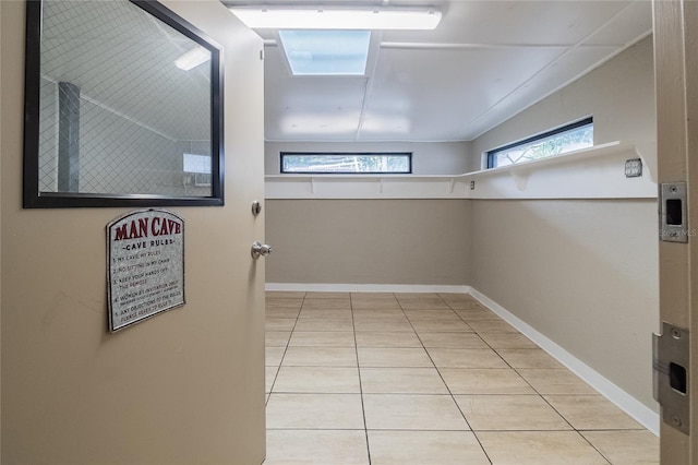 interior space with light tile patterned flooring