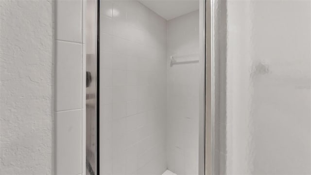 interior details featuring an enclosed shower