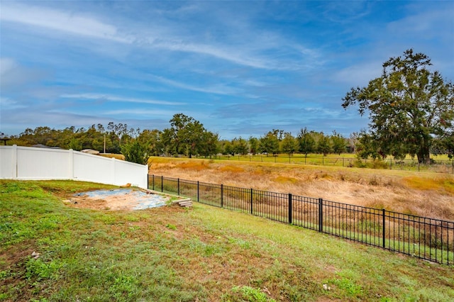 view of yard featuring a rural view