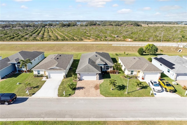 aerial view with a residential view