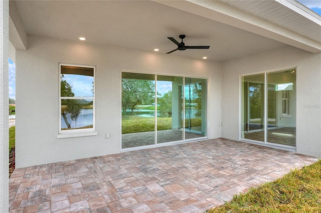 view of patio / terrace with ceiling fan