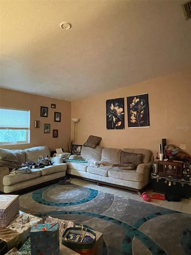 view of tiled living room