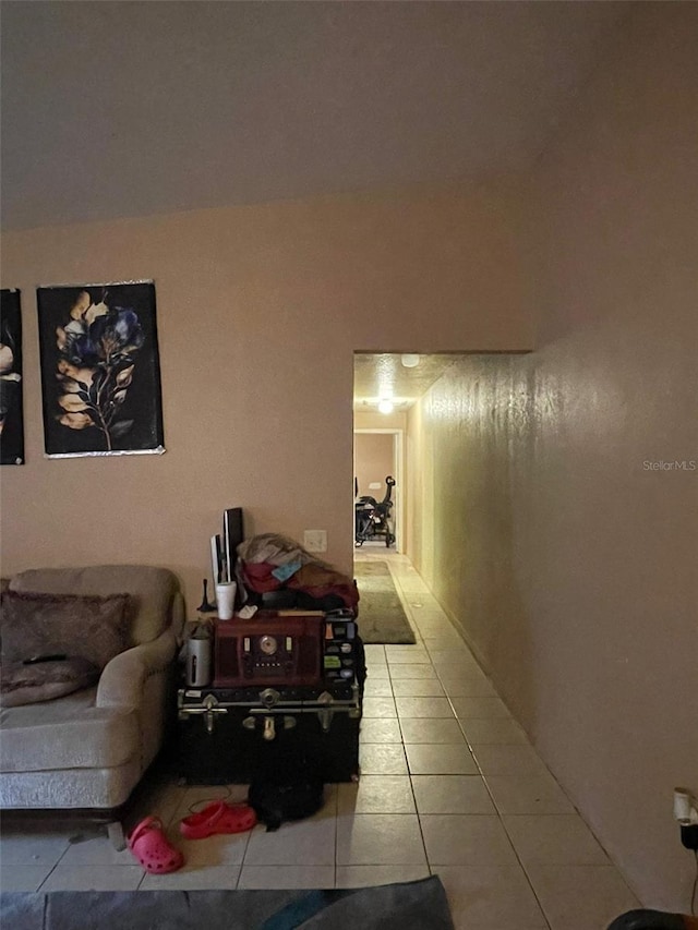 view of tiled living room