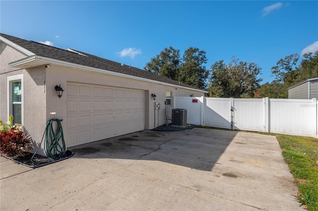 garage with cooling unit