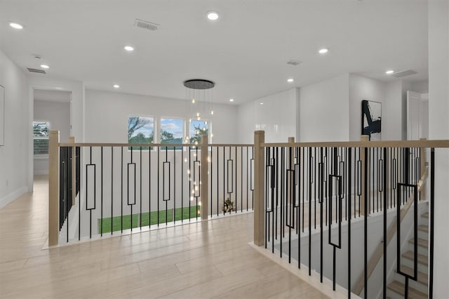 hallway featuring light wood-type flooring