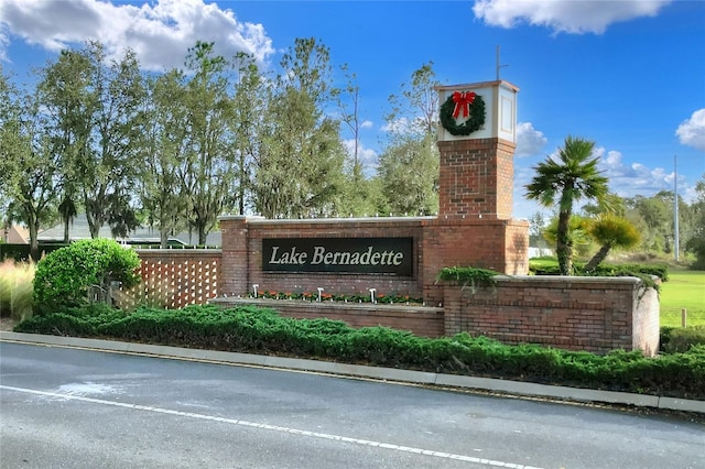 view of community sign