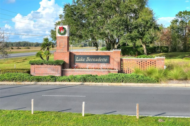 view of community sign