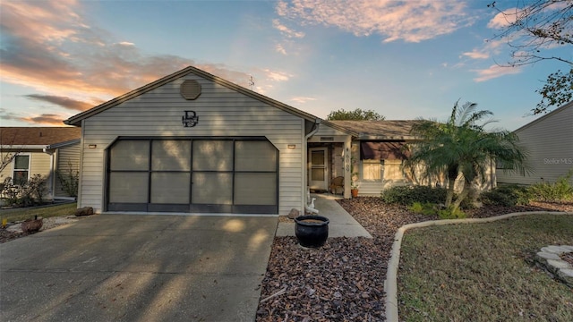 view of front facade featuring a garage