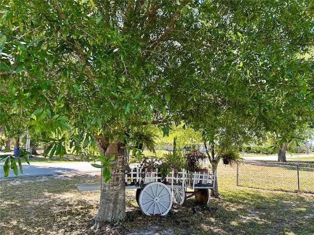 view of property's community with fence