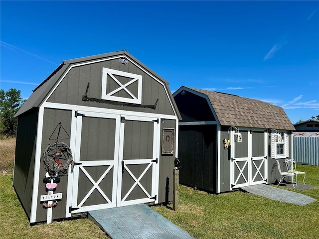view of shed