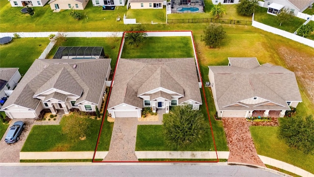 332 Lake Mariana Way, Auburndale, FL 33823 - aerial perspective of suburban area with property boundaries highlighted