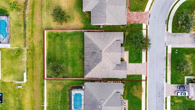 332 Lake Mariana Way, Auburndale, FL 33823 - aerial overview of property's location featuring property parcel outlined and a pool area