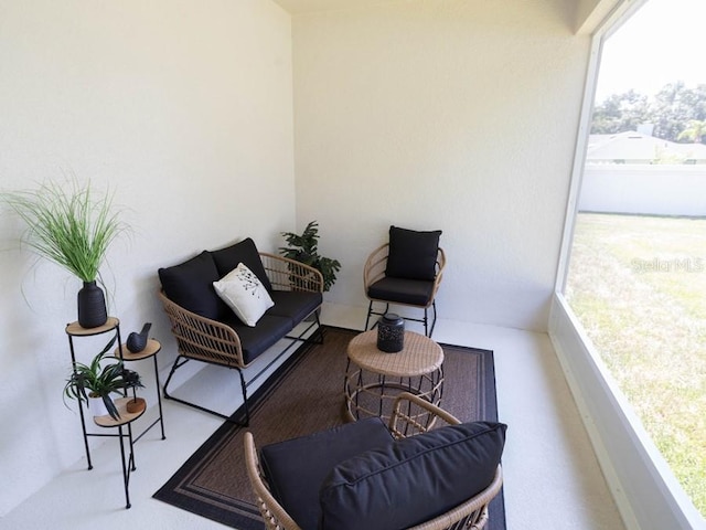 interior space featuring a balcony