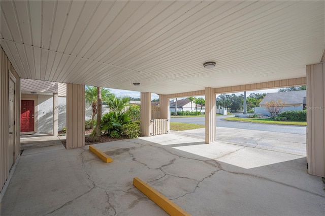 view of patio featuring a carport