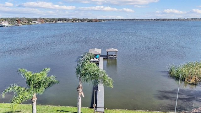 water view with a dock