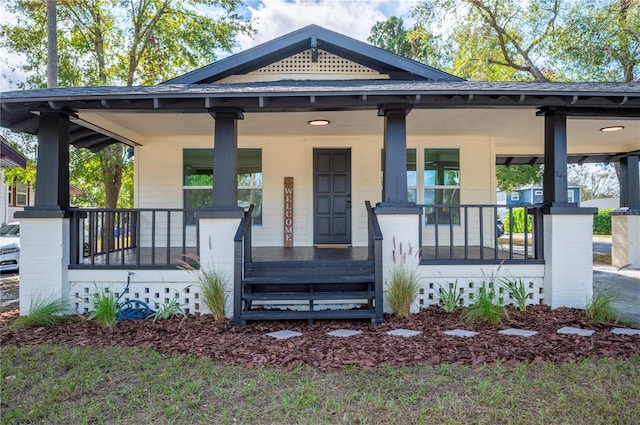 view of front of property with covered porch