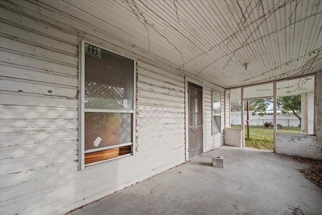 view of unfurnished sunroom