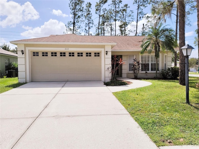 ranch-style home with a front yard