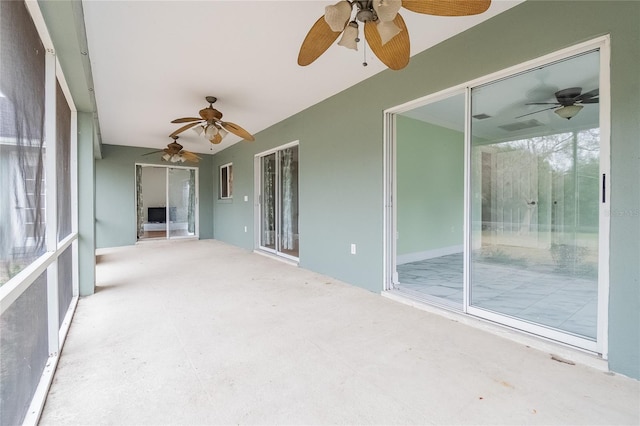 view of unfurnished sunroom