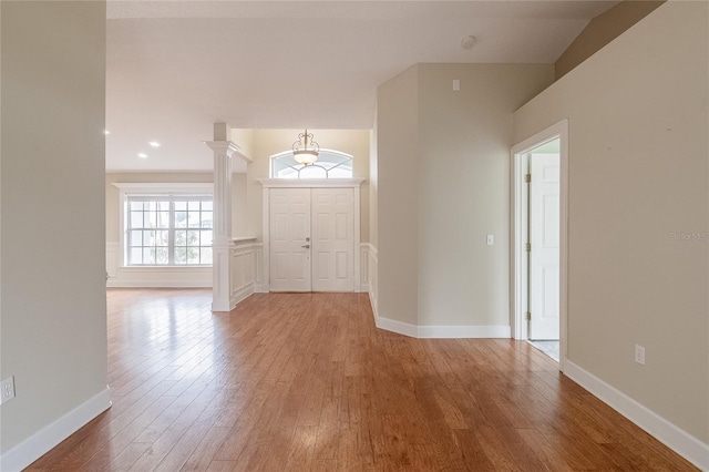 entrance foyer featuring hardwood / wood-style flooring