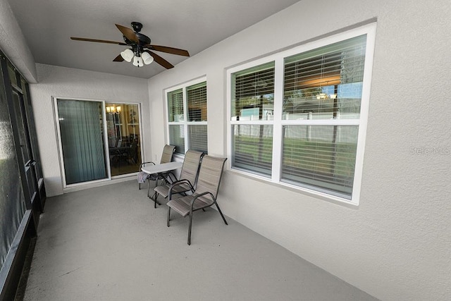 view of patio with ceiling fan