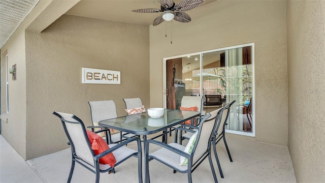 view of patio / terrace featuring ceiling fan