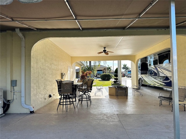 view of patio / terrace with ceiling fan