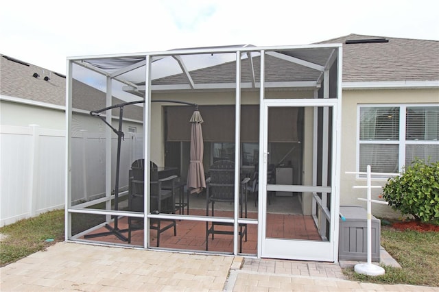 exterior space featuring a patio and a lanai