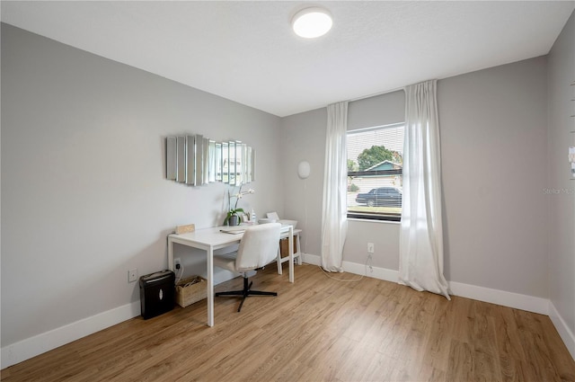 office featuring light wood-type flooring