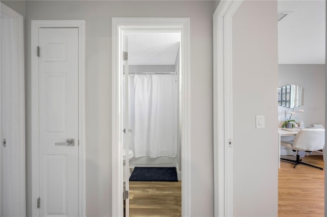 hallway featuring hardwood / wood-style floors