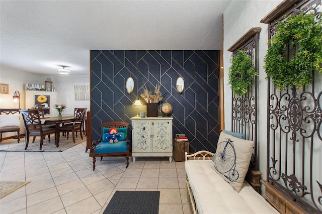 interior space featuring light tile patterned floors