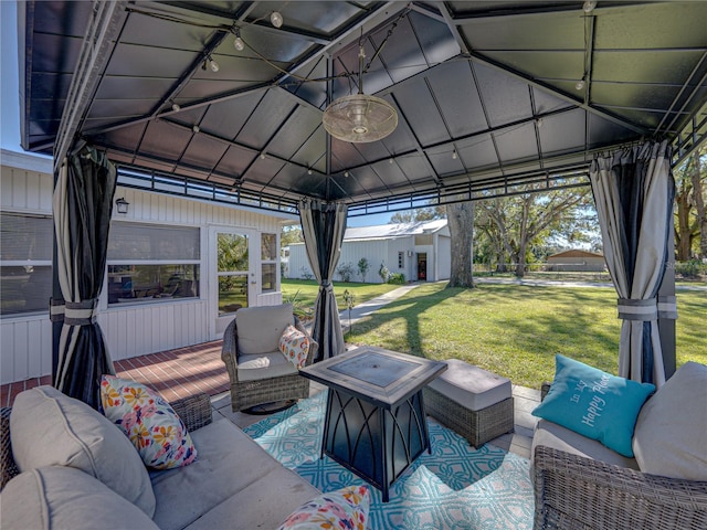 view of patio / terrace with a gazebo