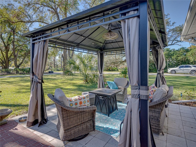 view of patio with a gazebo