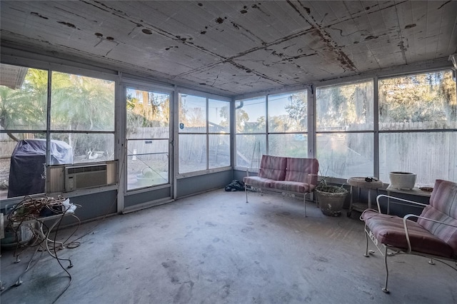 sunroom featuring cooling unit