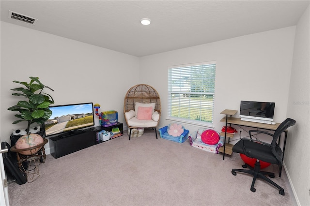 game room featuring carpet