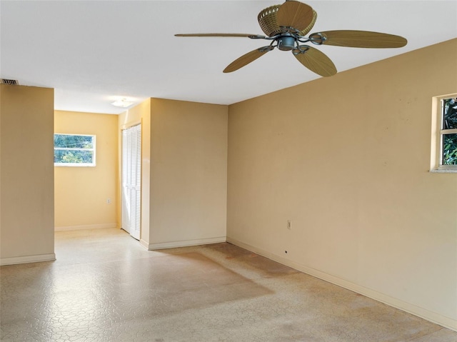 empty room with ceiling fan