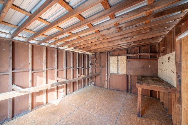 misc room with lofted ceiling