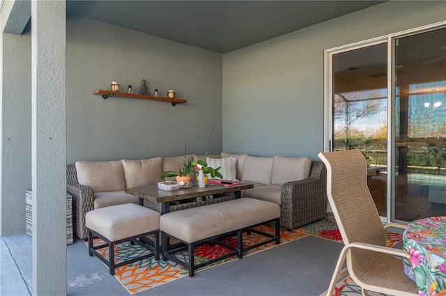 view of patio / terrace featuring an outdoor living space